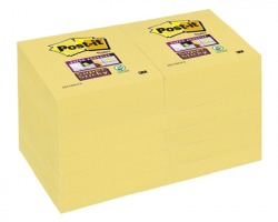 3M Post-It 622-12SSCY Super Sticky Notes giallo canary 51 x 51mm 90ff - 12pz