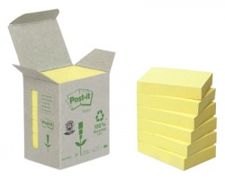 3M Post-It 653-1B Notes riciclati giallo 38 x 51mm 100ff - 6pz