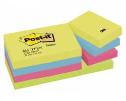 3M Post-It 653TFEN Notes colori Energy 38 x 51mm 100ff - 12 pz