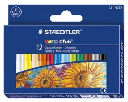 Staedtler 241 NC12 Noris club astuccio con 12 pastelli ad olio da 14 cm, colori assortiti, ø 8mm