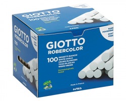 Fila-Giotto 538800 Box Robercolor 100 gessetti bianchi per lavagna in ardesia, ø 10mm e lunghezza 80mm