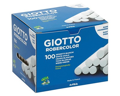 Fila-Giotto 538800 Box Robercolor 100 gessetti bianchi per lavagna in  ardesia, ø 10mm e lunghezza 80mm - OFBA srl