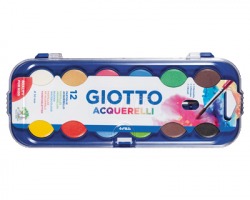 Fila-Giotto 331000 Box 12 acquerelli, pastiglie di tempera assortite