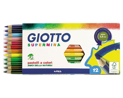 GIOTTO Pastelli colorati Mega - esagonale - mina 5,5 mm - conf. 12 pezzi -  Matite Colorate