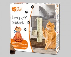 Gioco per gatti, tiragraffi con pallina