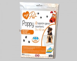 Poppy Tappetini igienici assorbenti per animali, misure 51 x 40cm, conf. da 4pz