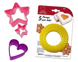 Stampi in plastica assortiti per dolci, blister da 5pz