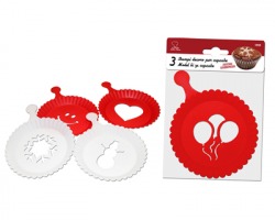 Stampo per docorazione cupcake, fantasie assortite - set 3pz