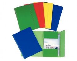 Esselte 390346050 C46 Cartella a 3 lembi blu in cartoncino plastificato con elastico tondo 25 x 35cm - 5pz