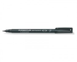 Staedtler 318-9 Lumocolor - Penna permanente nera con punta sintetica 0.6mm