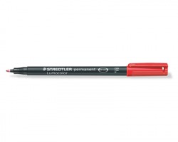 Staedtler 318-2 Lumocolor - Penna permanente rossa con punta sintetica 0.6mm