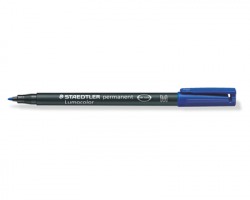 Staedtler 317-3 Lumocolor - Penna permanente blu con punta sintetica 1mm