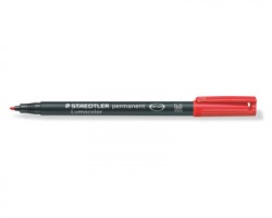 Staedtler 317-2 Lumocolor - Penna permanente rossa con punta sintetica 1mm