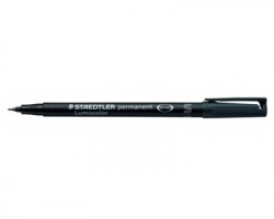 Staedtler 313-9 Lumocolor - Penna permanente nera con punta sintetica 0.4mm