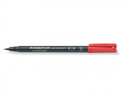 Staedtler 313-2 Lumocolor - Penna permanente rossa con punta sintetica 0.4mm