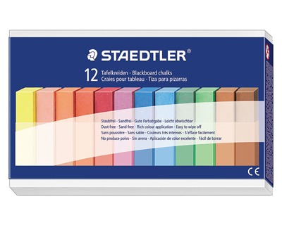 Staedtler 2360 Astuccio con 12 gessetti colorati per lavagna, carta e  cartoncino da disegno, ø 13mm e lunghezza 90mm - OFBA srl