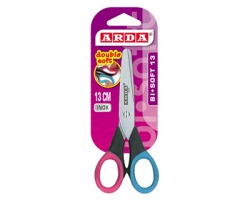 Arda FB1308 Bisoft forbice da 13cm con lame larghe, impugnatura con anelli morbidi