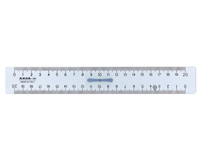 Arda 283SS Doppiodecimetro, righello da 20cm, in plastica, con