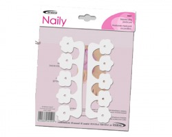 Separa dita per pedicure, blister da 2pz, fantasie assortite, colore bianco