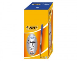 Bic 880656 Cristal - Penna blu a sfera punta larga, tratto 1.6mm - conf.50pz