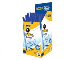 Bic 918519 Cristal Soft - Penna blu a sfera, tratto 1.2mm - conf.50pz