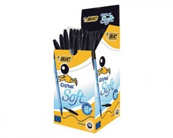 Bic 918518 Cristal Soft - Penna nera a sfera, tratto 1.2mm - conf.50pz