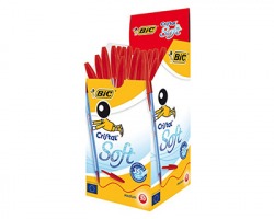 Bic 918520 Cristal Soft - Penna rossa a sfera, tratto 1.2mm - conf.50pz