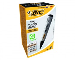 Bic 8209153 Marking 2000 - Marcatore nero permanente con punta tonda 1.7mm - conf.12pz