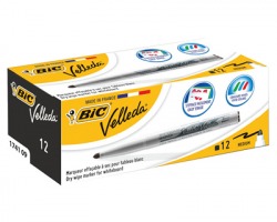 Bic 1199174109 Velleda 1741 - Marcatore nero per lavagne con punta conica 1.4mm - conf.12pz