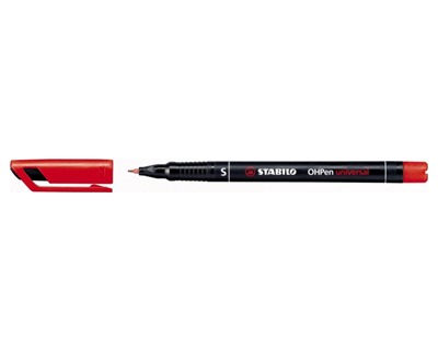 Marcatore Rosso STABILO OHPen universal Permanente - Confezione da 10 0,4 mm Tratto Superfine Marcatore Rosso STABILO OHPen universal Permanente - Confezione da 10 0,4 mm Tratto Superfine