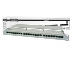 Patch panel per armadi rack 19" 1 unità STP 16 porte cat. 6 colore grigio RA7035