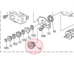 Ricoh AB014062 Ingranaggio 17T/25T originale