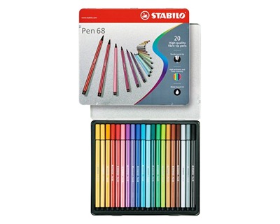 Stabilo 6820-6 Pen68 - confezione da 20 pennarelli, colori assortiti - OFBA  srl