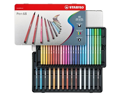 Stabilo 6840-6 Pen68 - confezione da 40 pennarelli, colori assortiti - OFBA  srl