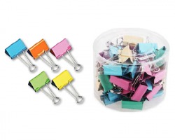 Molle double clips in barattolo in colori assoriti 19mm - 25mm - 32mm - conf. 60pz