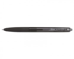 Pilot 001638 Super Grip-G - Penna nera a sfera grip a scatto, punta 0.7mm