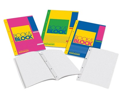 Blasetti 5721 Book&block - Blocco A4 40 fogli forati a quadretti 4mm - OFBA  srl