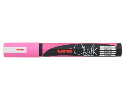 Uni-Posca MPWE5MRF Chalk Marcatore ROSA FLUO punta tonda 1.8 - 2.5