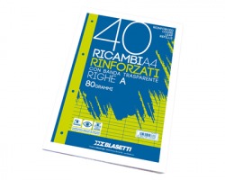 Blasetti 2335 Ricambi rinforzati A4 rigatura 10MM 40 fogli da 80g