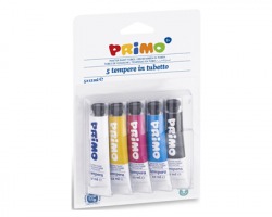 Primo 442T5BL Blister da 5 tempere colori primari in tubetto da 12ml