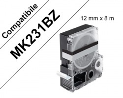 Brother MK231BZ Nastro compatibile nero su bianco 12mm x 8m