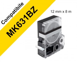 Brother MK631BZ Nastro compatibile nero su giallo 12mm x 8m