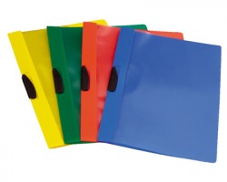 Fellowes F006RO Video clipper cartellina 22 x 30cm con clip centrale, colore rosso - conf. 10pz