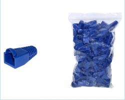 Copriconnettore per Plug RJ45 8poli cavo cat. 5E-6, colore blu - 1pz