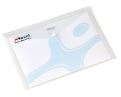 Rexel 00111318 Buste con bottone A4 trasparente - 5pz