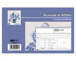 Edipro E5504C Blocco ricevuta d'affitto 50 pg x 2 copie autoric.conf. 10pz