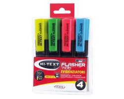 Etafelt Hi text 7100 flasher evidenziatore con punta a scalpello, colori assortiti - 4pz