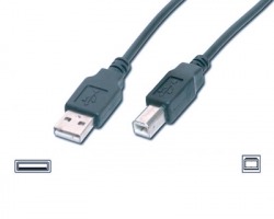 Cavo USB 2.0 A - B 5 metri, nero, schermato