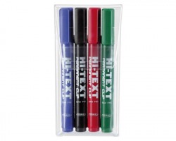 Etafelt 641 Hi text marcatori 1x4 permanenti con punta conica, assortiti, 4pz (20641PE004BEB)
