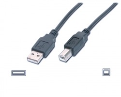 Cavo USB 2.0 A - B 3 metri, nero, schermato